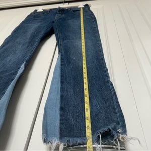 Pilcro mid-rise two-tone flare jeans